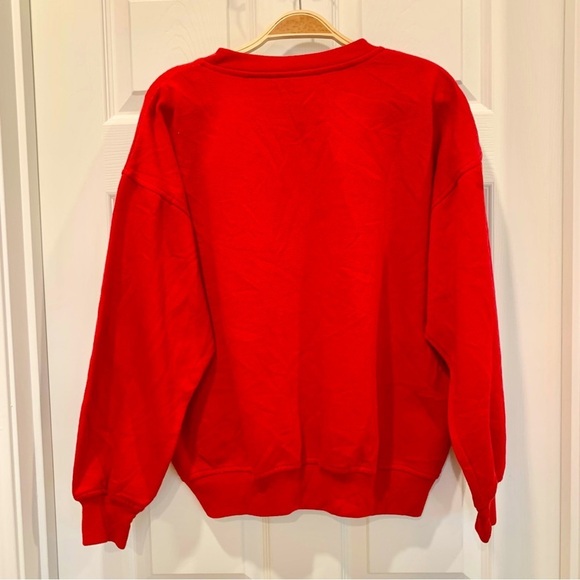 UO Vintage Red Quilted Motif Christmas Sweatshirt - Picture 4 of 6